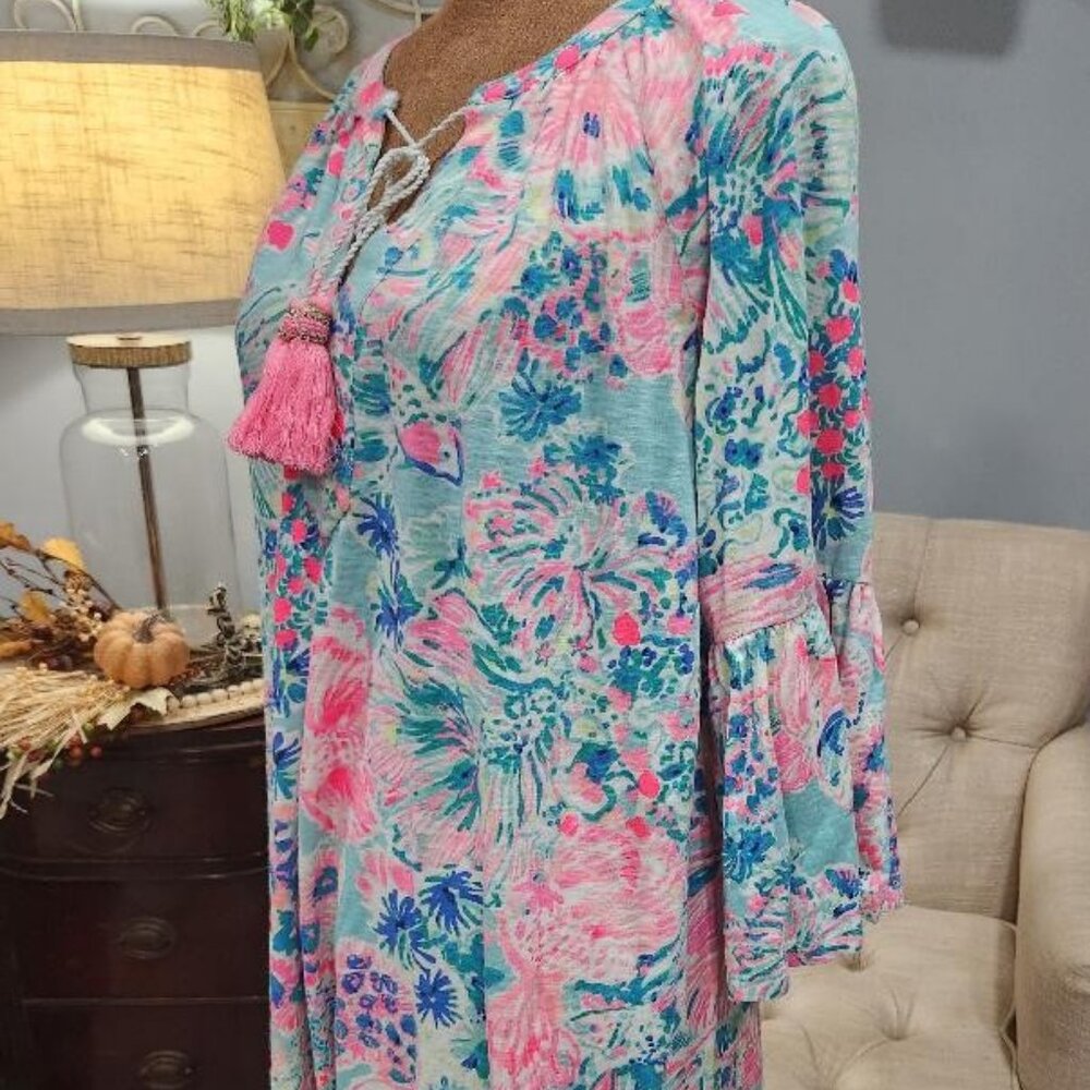 Lilly Pulitzer Womens  Del Lago Tunic Dress in Serene Blue Gypsea Sz Medium